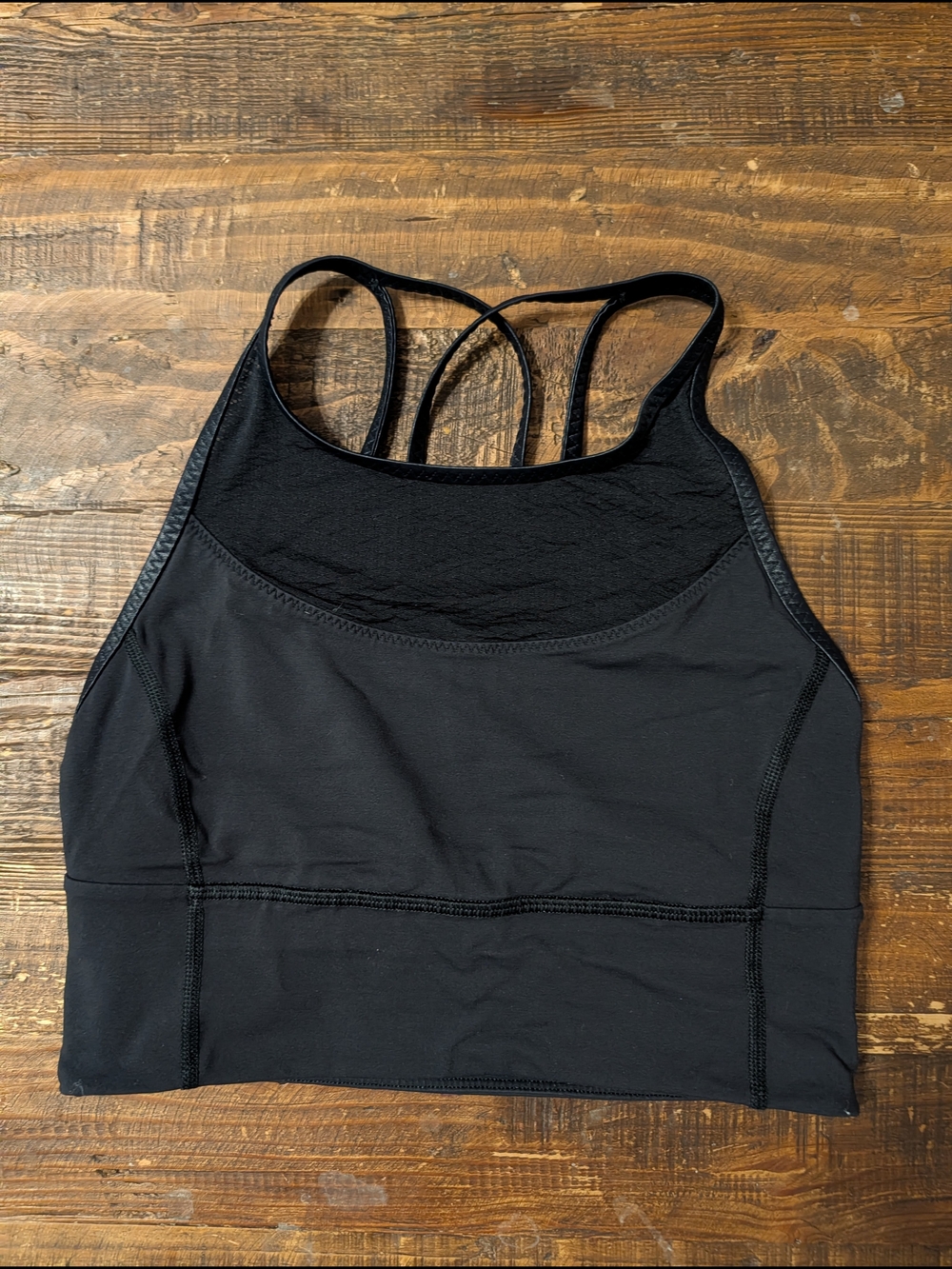 Women's Black Strappy Athletic Crop Top - Unbranded